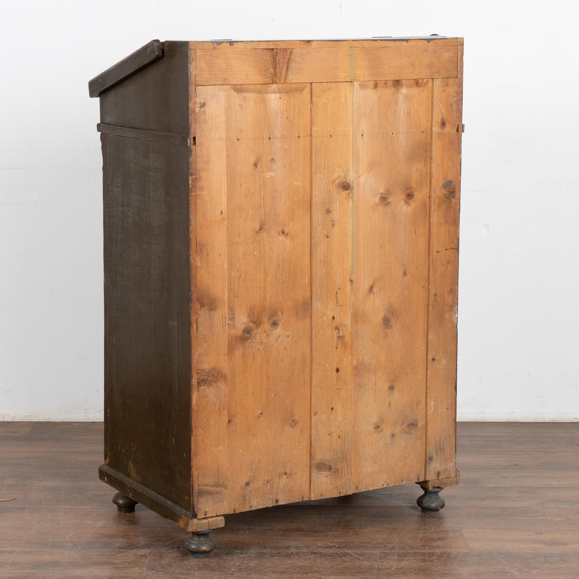 Dark Green Painted Pine Podium Host Stand with Storage, Hungary circa 1880 7