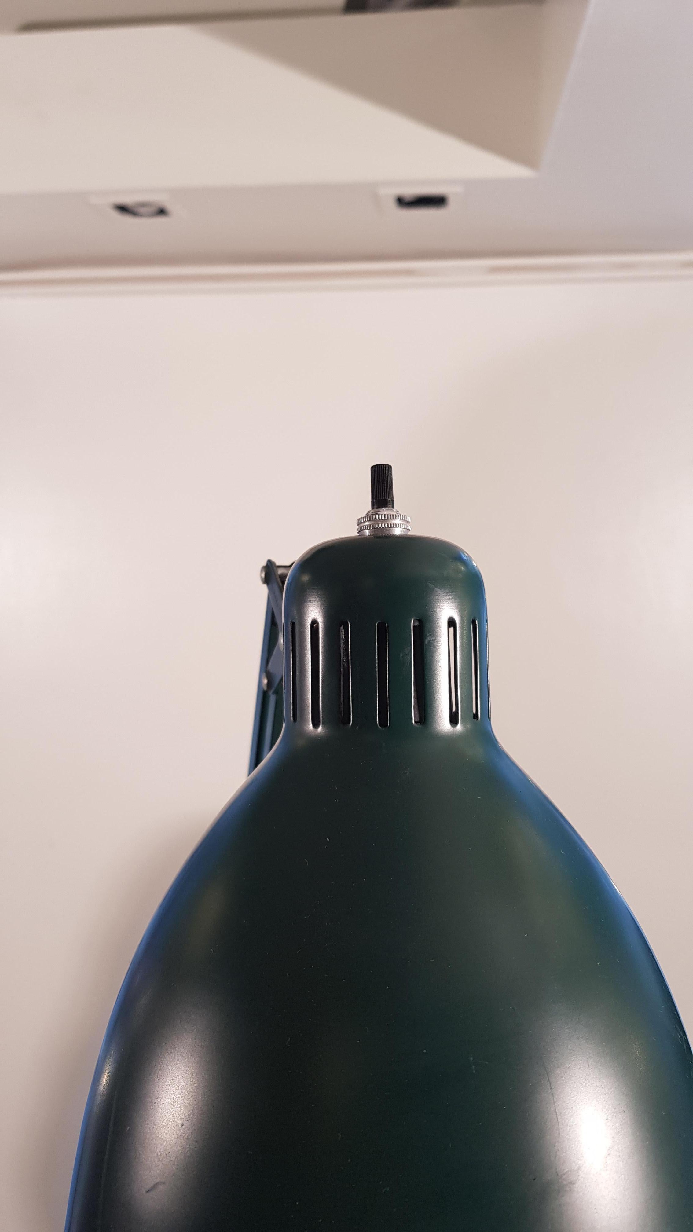 Dark Green Revolving Adjustable Arm Bauhaus Naska Floor Lamp Fontana Arte 1950s For Sale 2