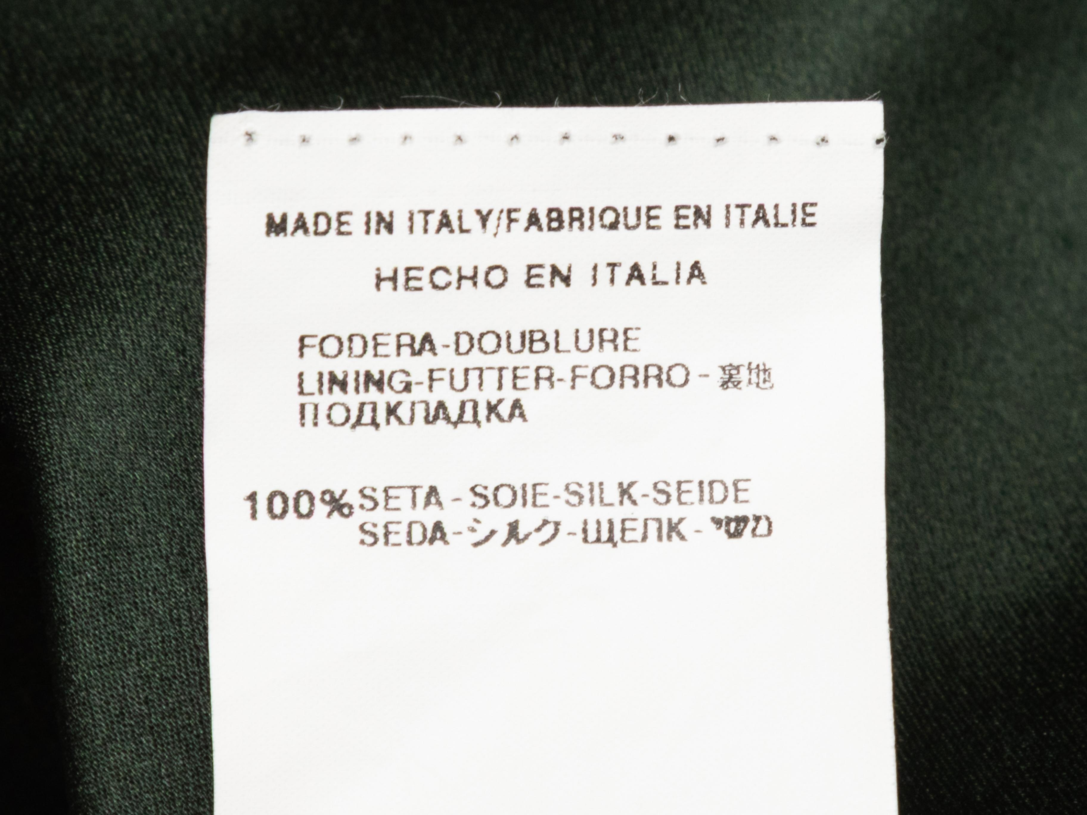 Dunkelgrünes Valentino Seidenkleid mit langen Ärmeln Größe US 8 im Angebot 1