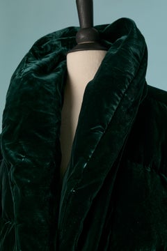 Dark green velvet down jacket with belt ALEXANDRE VAUTHIER