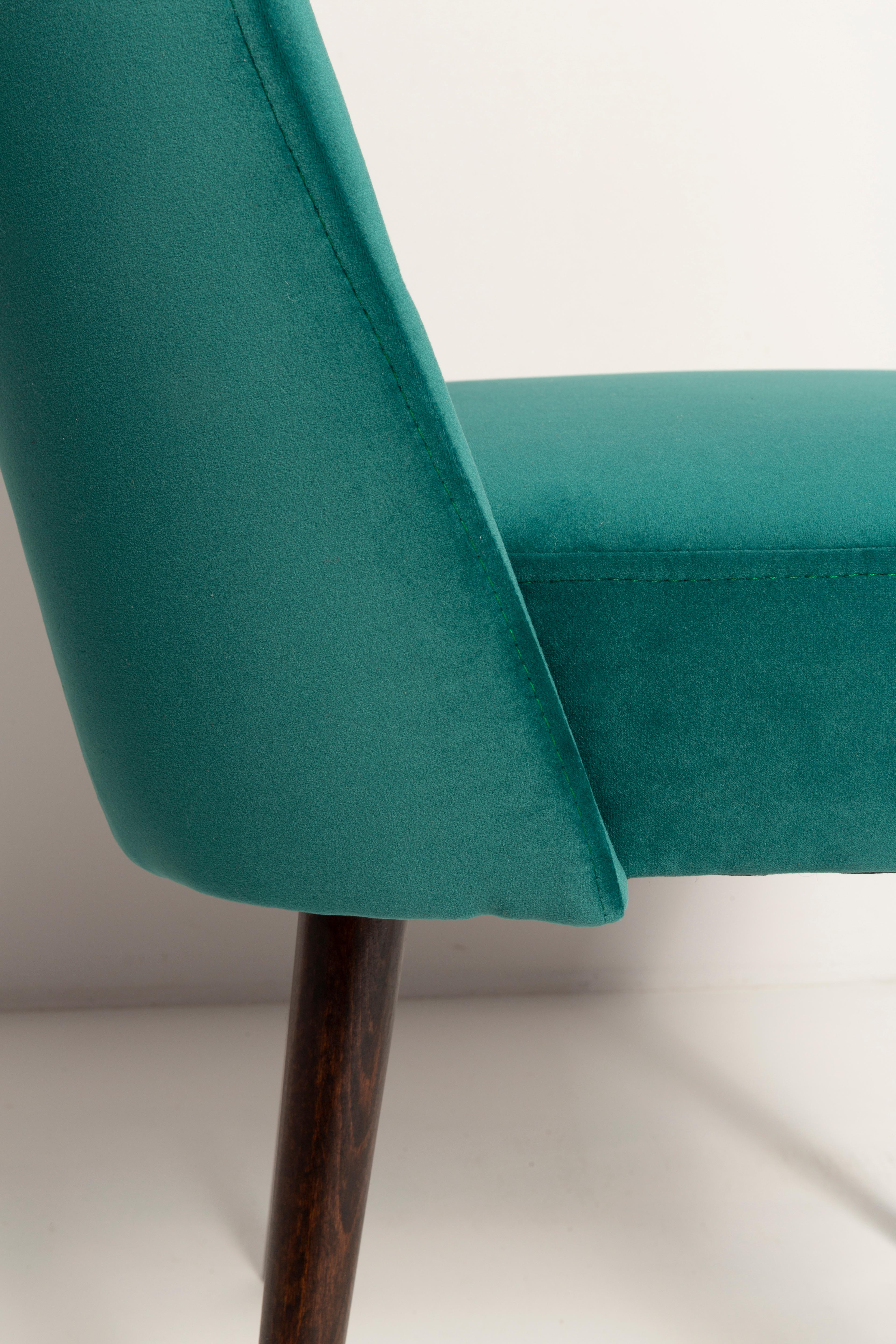 Dark Green Velvet 'Shell' Chair, Europe, 1960s For Sale 6