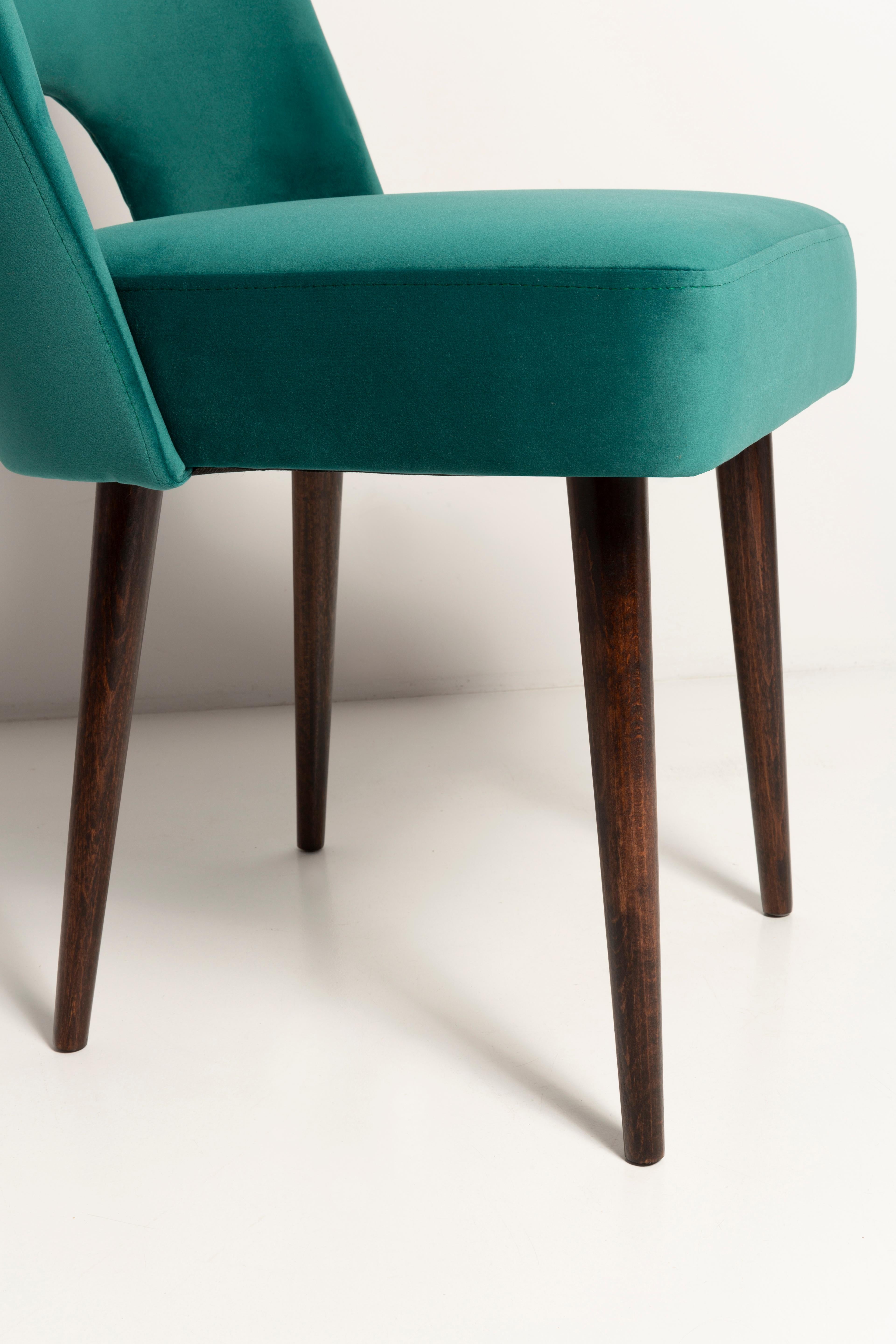 Dark Green Velvet 'Shell' Chair, Europe, 1960s For Sale 8