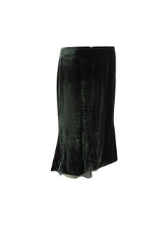 Tom Ford Dark Green Velvet Straight Skirt Size S