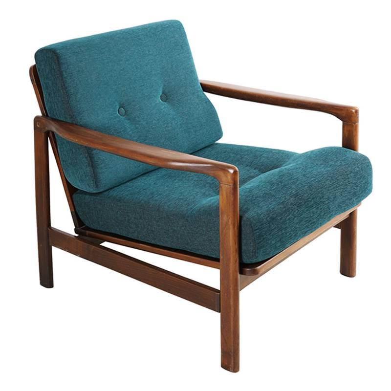 Fauteuil de cocktail vert foncé vintage, par Zenon Baczyk, Europe, années 1960