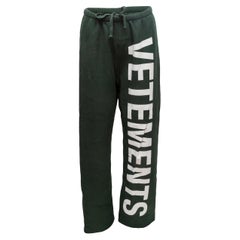 Pantalones de chándal de forro polar Vetements en verde oscuro y blanco