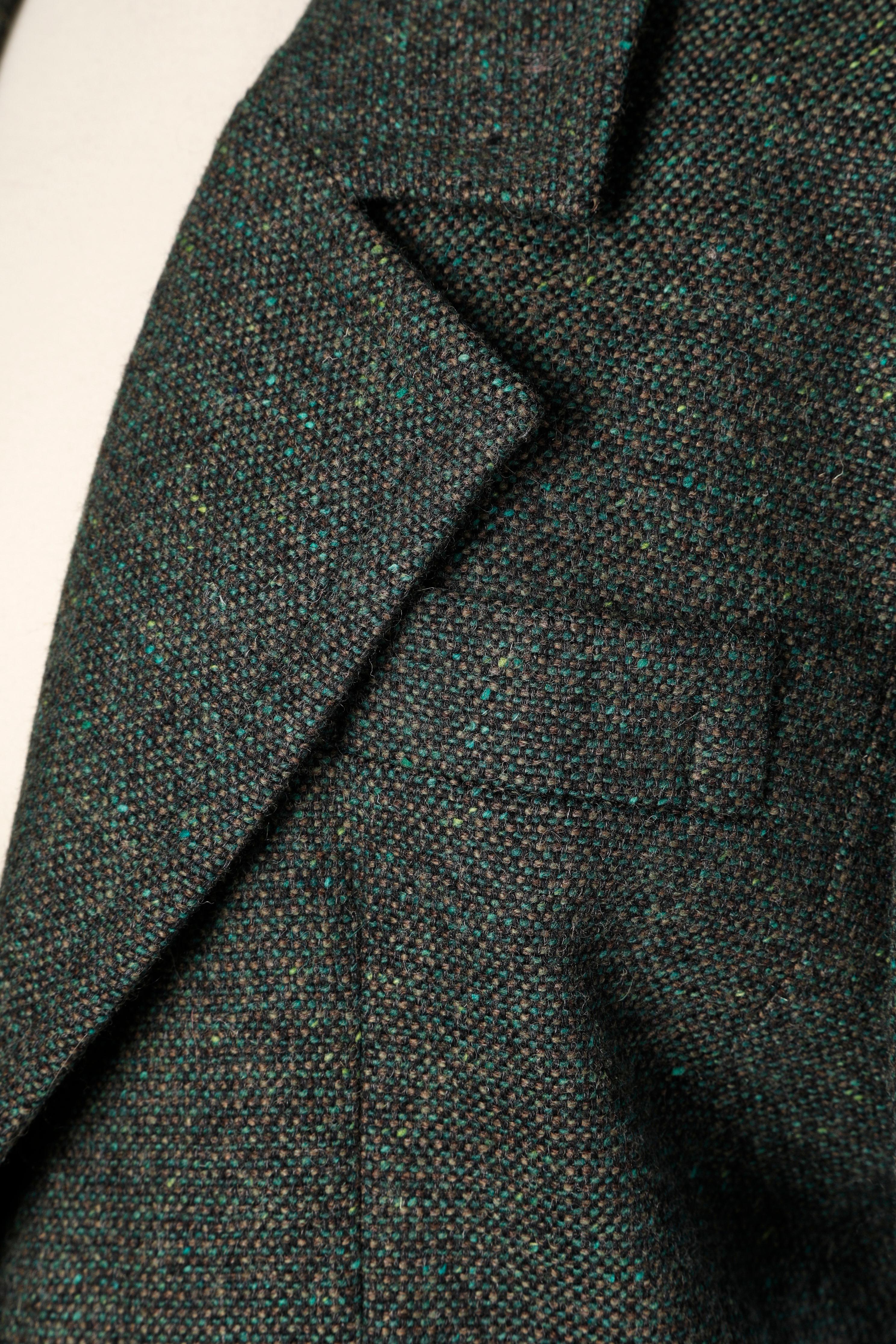 Combinaison jupe en tweed vert foncé Yves Saint Laurent Rive Gauche, années 1980  en vente 1