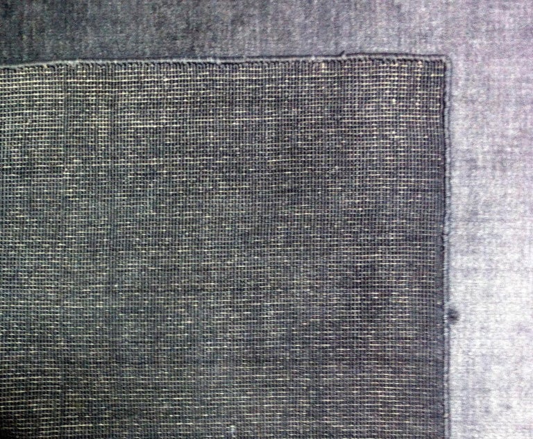 Hand-Knotted Dark Grey Area Rug For Sale
