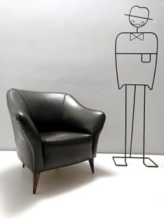 Dark Grey Armchair in the Style of Gio Ponti for Casa e Giardino, Italy
