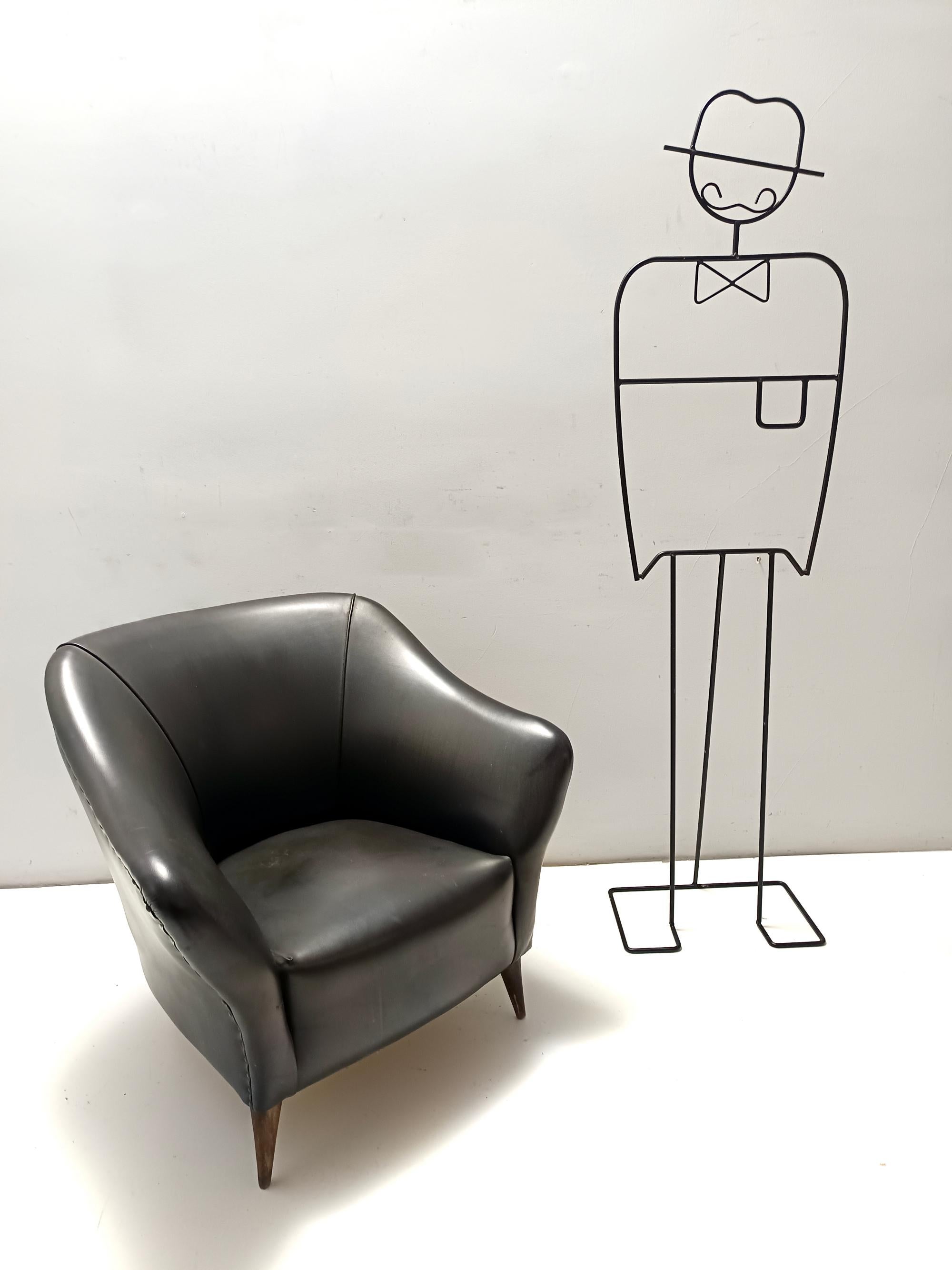 Mid-Century Modern Fauteuil gris foncé de style Gio Ponti pour Casa e Giardino, Italie en vente
