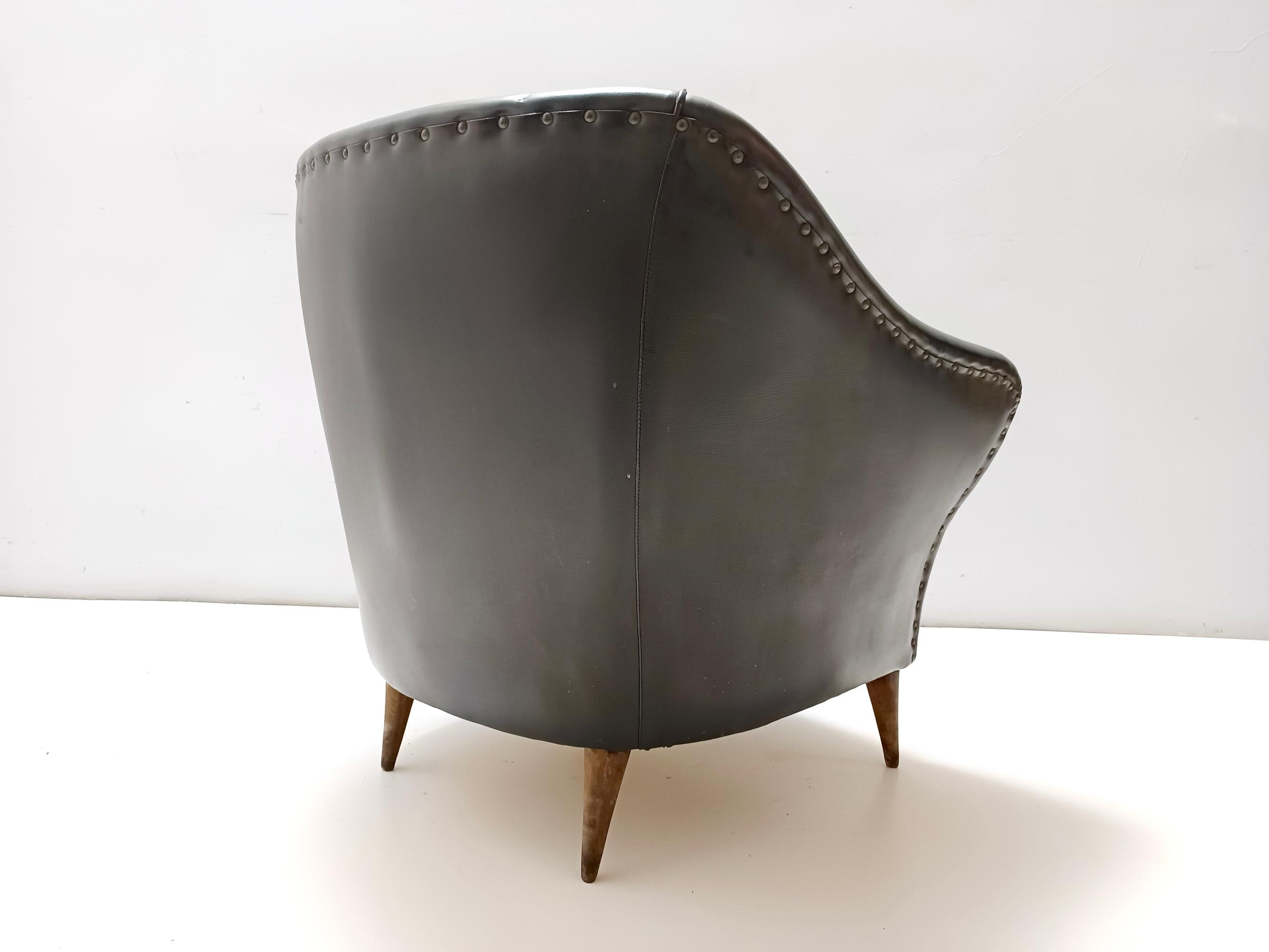 Milieu du XXe siècle Fauteuil gris foncé de style Gio Ponti pour Casa e Giardino, Italie en vente