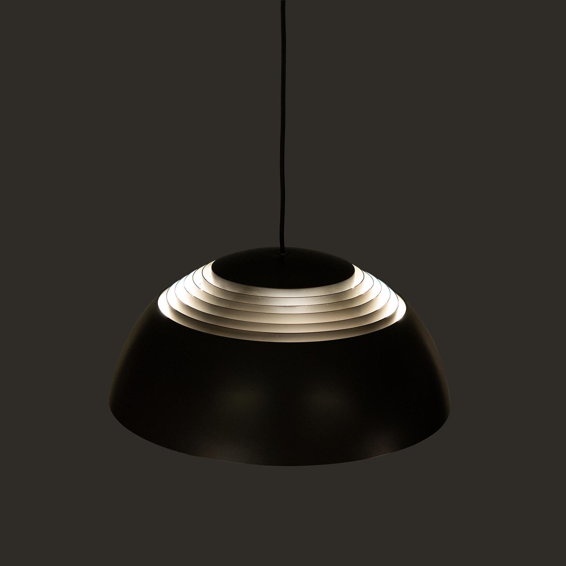 Mid-Century Modern Dark Grey Arne Jacobsen Lamp by Arne Jacobsen for Louis Poulsen, 1970s For Sale