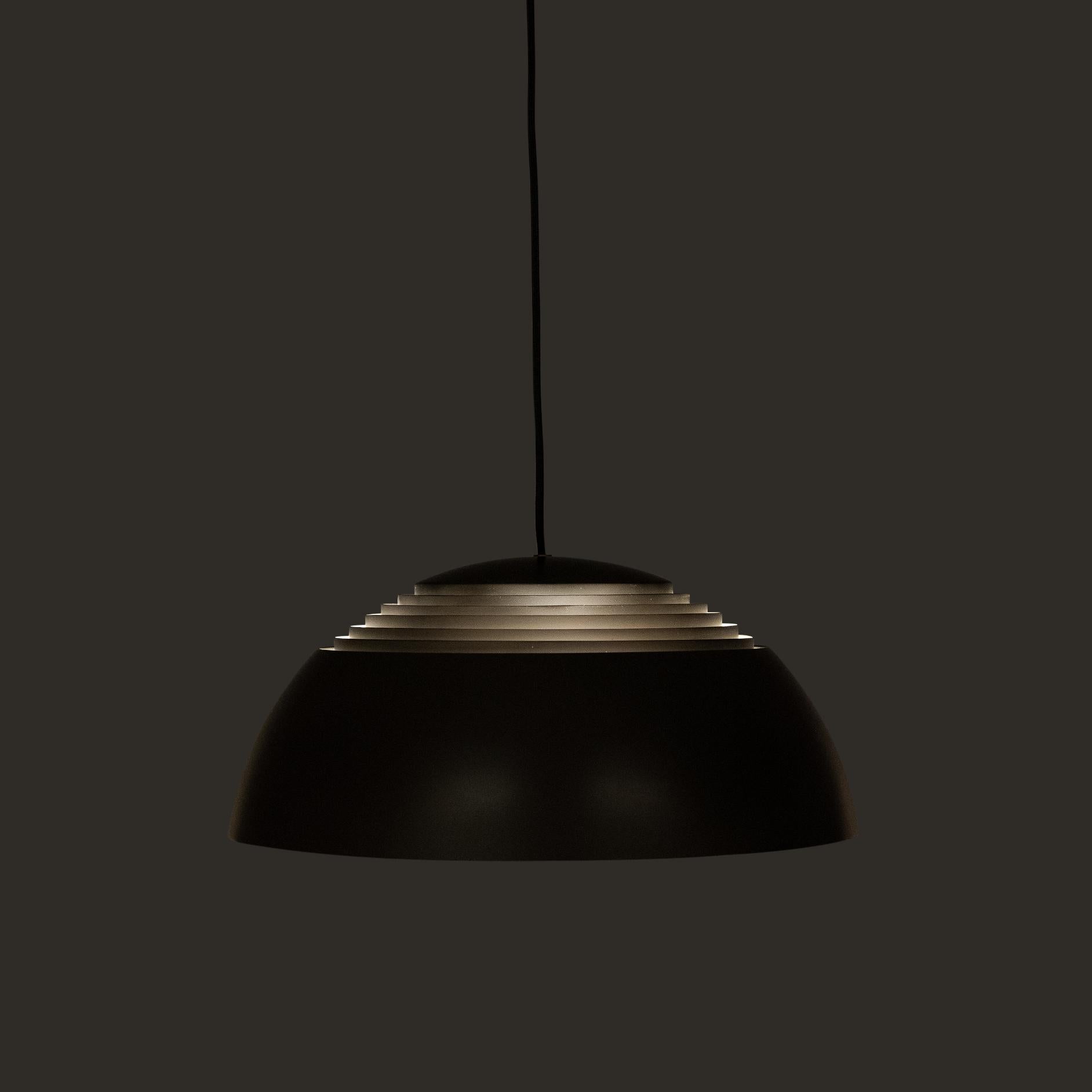 Danish Dark Grey Arne Jacobsen Lamp by Arne Jacobsen for Louis Poulsen, 1970s For Sale