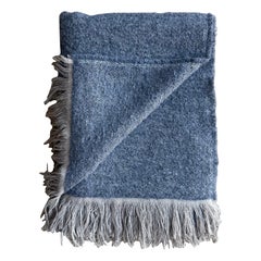 Dark Grey Belgian Linen and Wool Throw