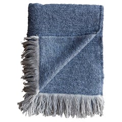 Plaid en laine et lin belge gris foncé - XL