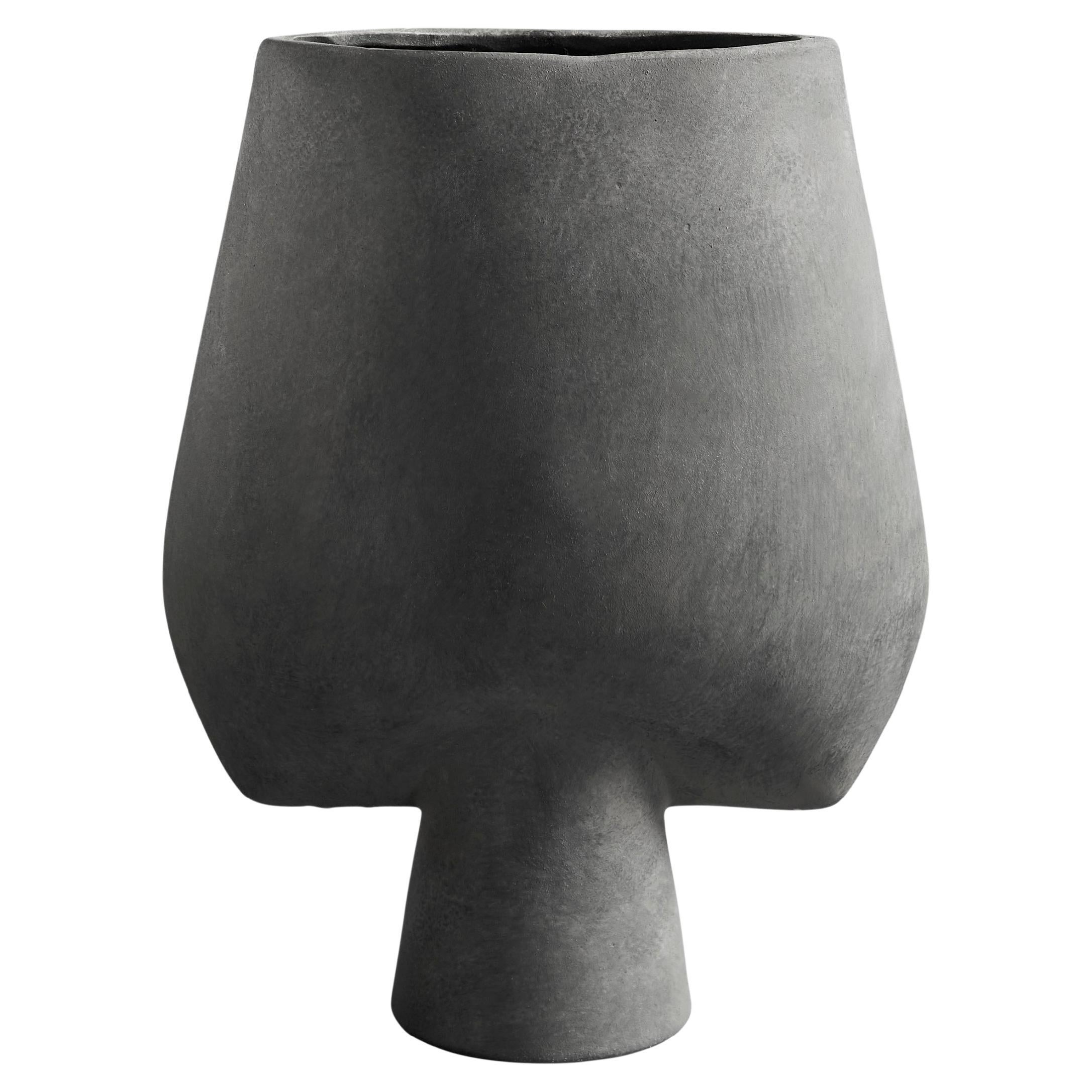 Dark Grey Big Sphere Vase Square by 101 Copenhagen For Sale