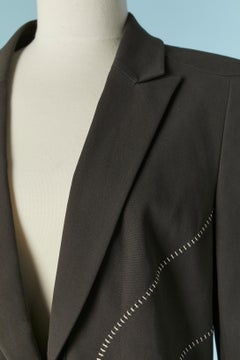Dark grey/brown single breasted jacket with top-stitching MUGLER COUTURE