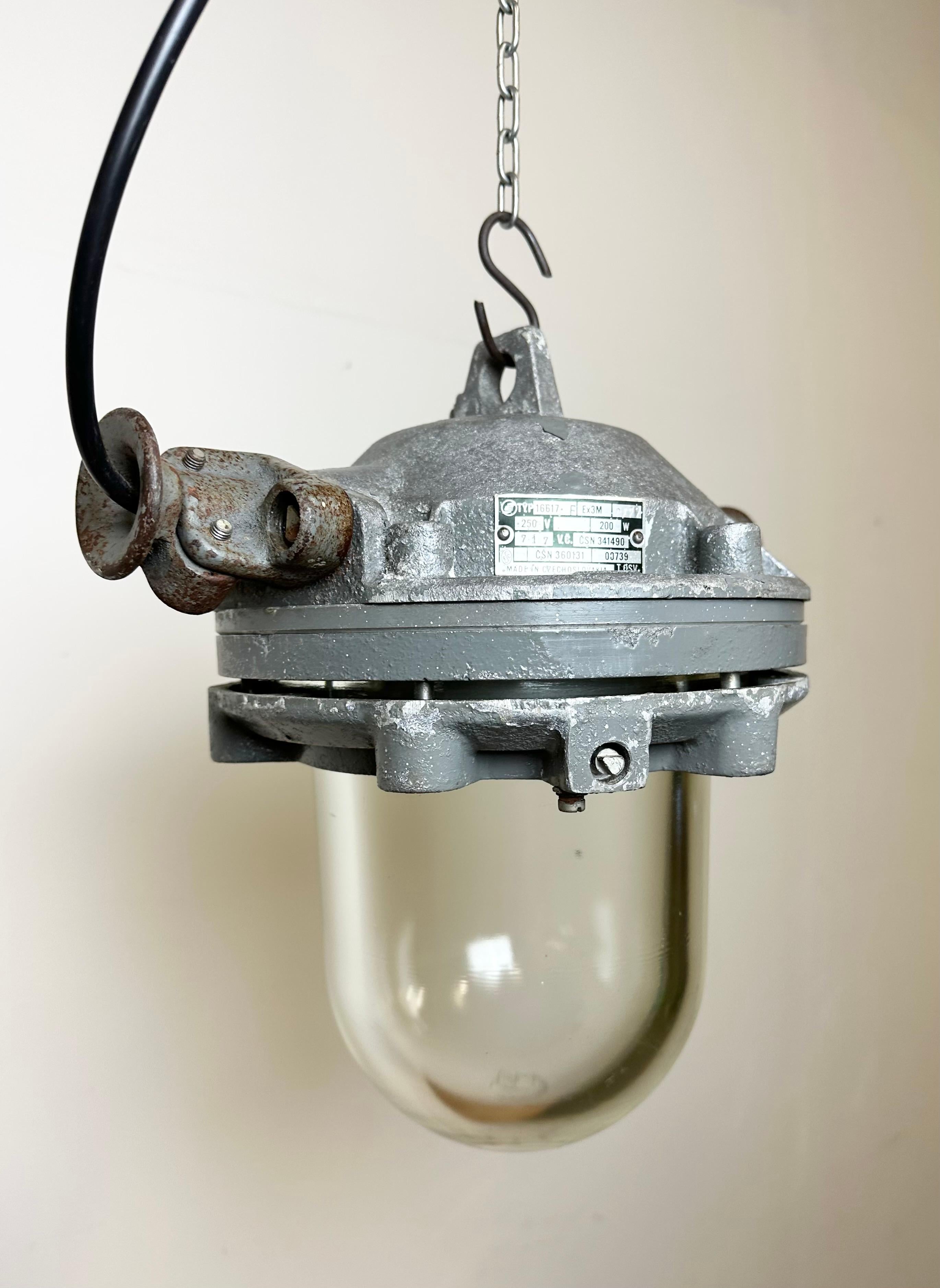 Dunkelgraue Explosion Proof-Lampe aus Aluminiumguss, 1970er Jahre im Angebot 3
