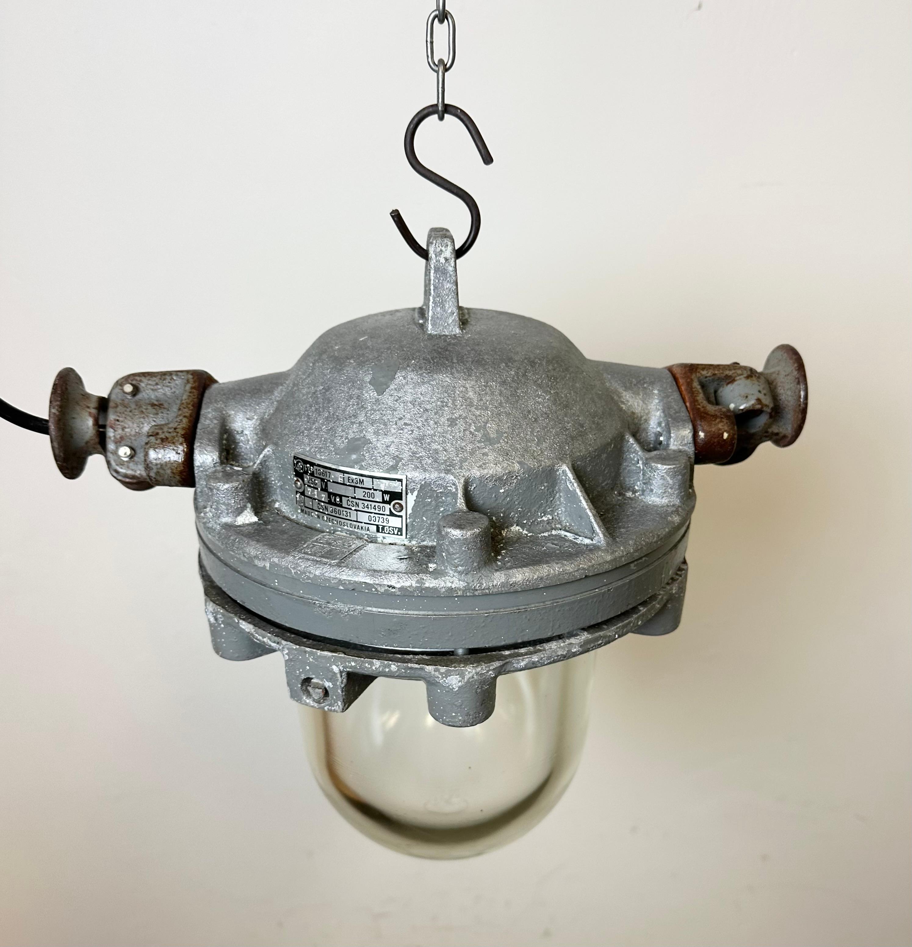 Dunkelgraue Explosion Proof-Lampe aus Aluminiumguss, 1970er Jahre im Angebot 5