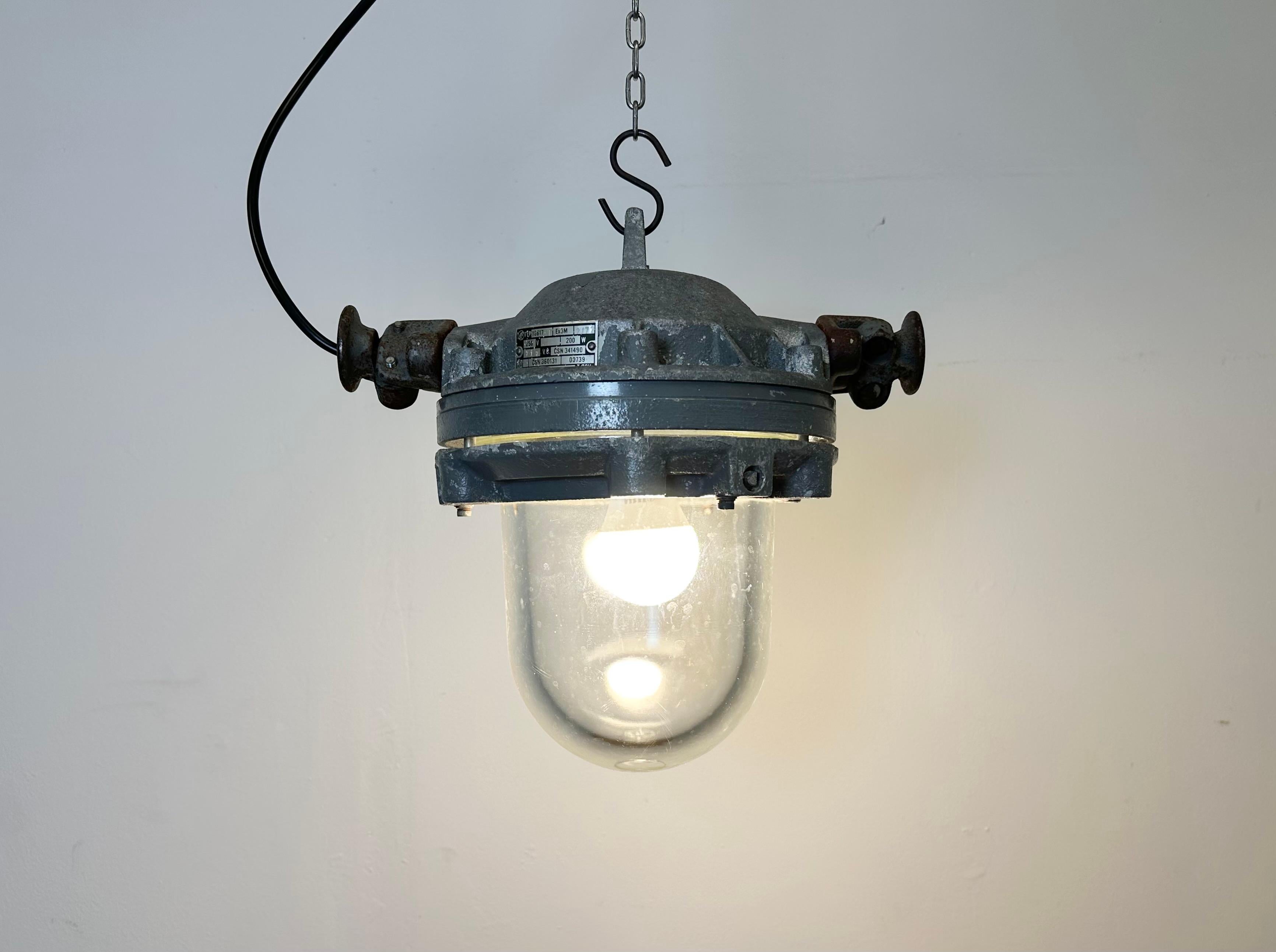 Dunkelgraue Explosion Proof-Lampe aus Aluminiumguss, 1970er Jahre im Angebot 10
