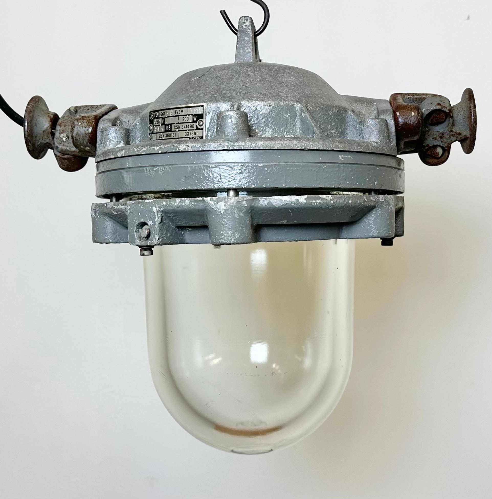 Industrial Dark Grey Cast Aluminium Explosion Proof Lamp , 1970s For Sale