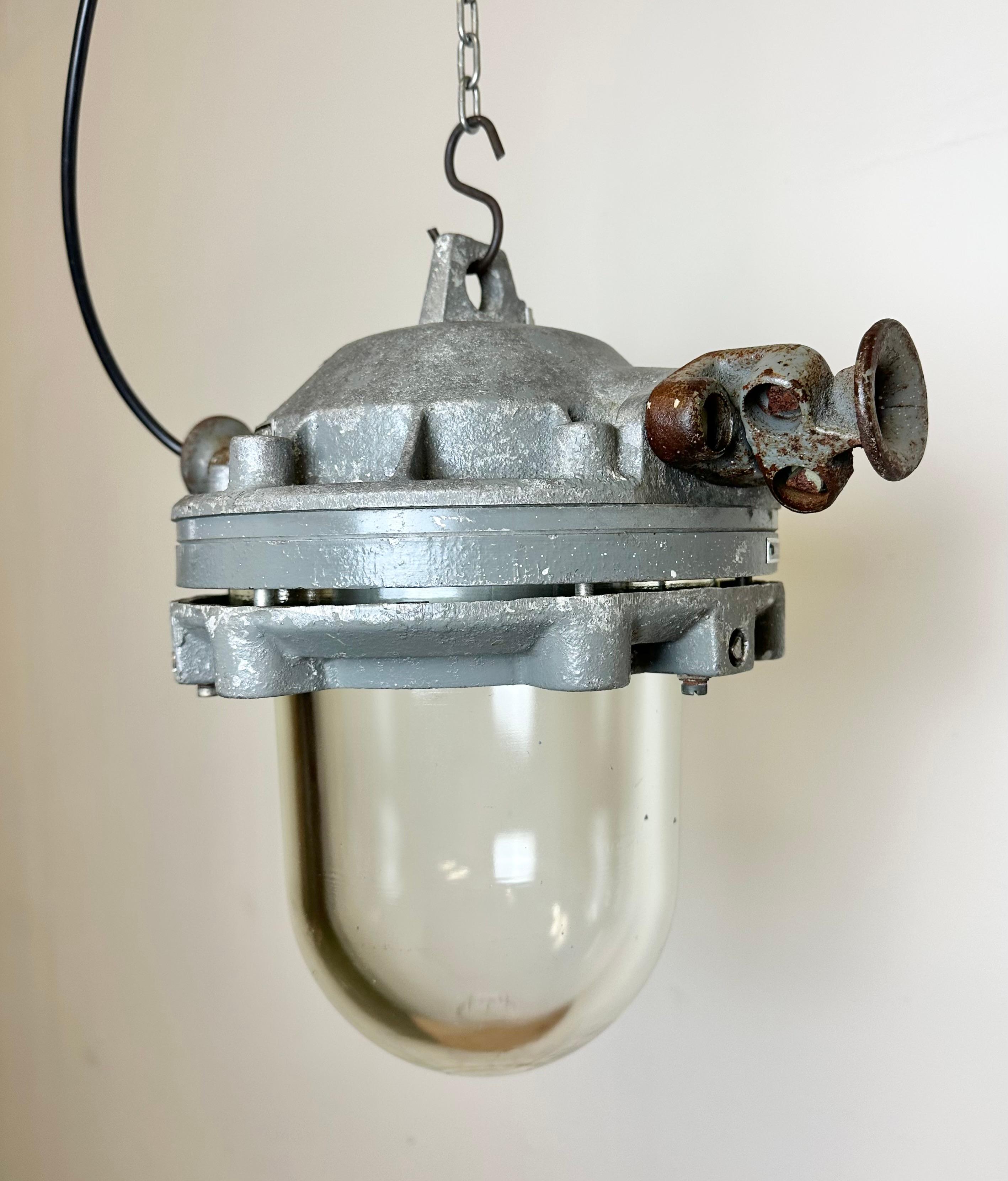 Dunkelgraue Explosion Proof-Lampe aus Aluminiumguss, 1970er Jahre im Angebot 1