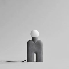 Dark Grey Ceramic Table Lamp, Contemporary Work.