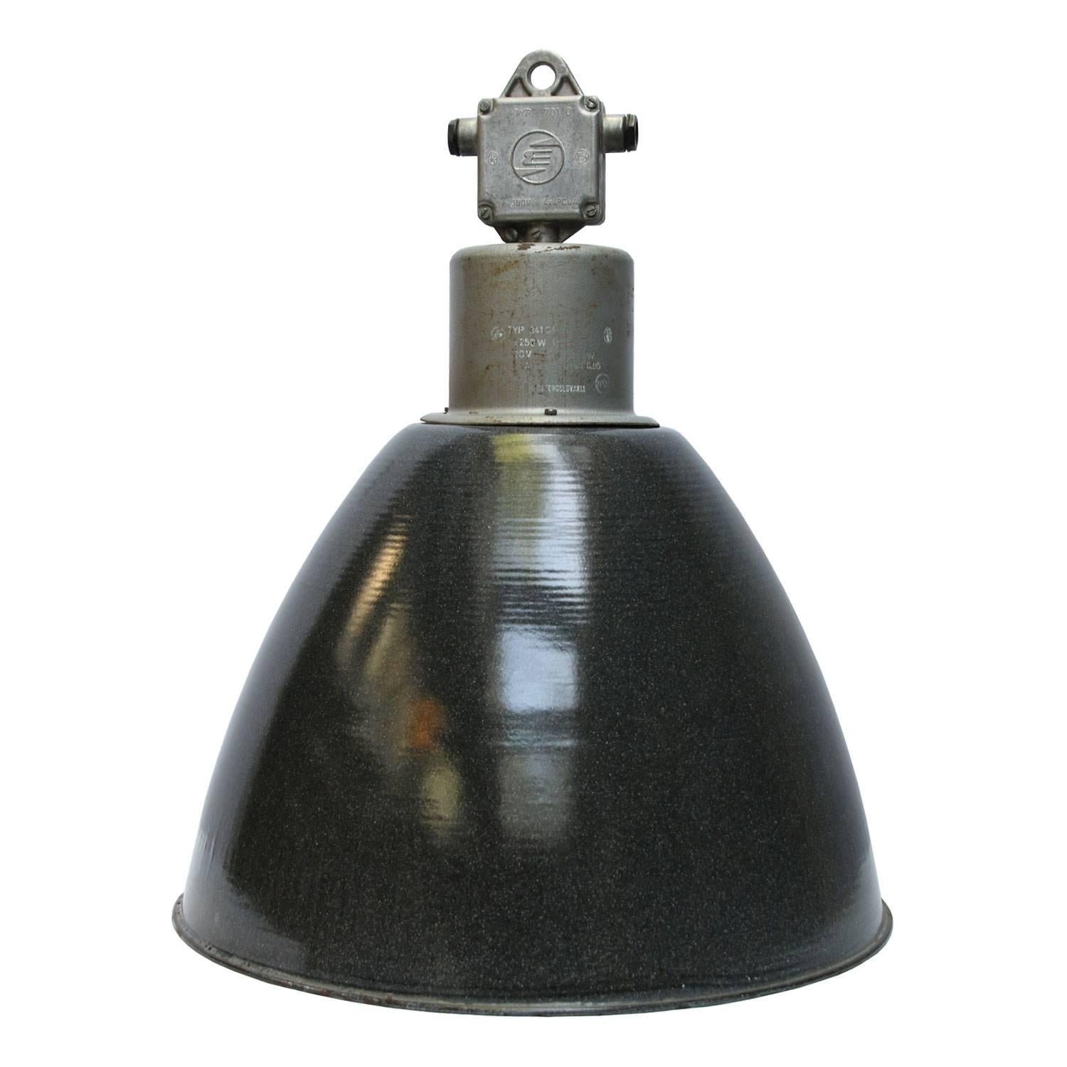 Dark Grey Enamel Vintage Industrial Pendant Hanging Lamps
