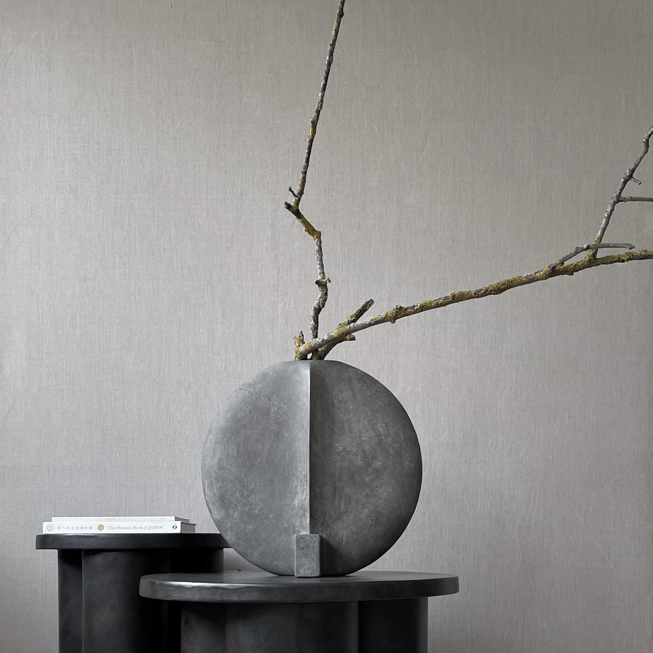 Danish Dark Grey Guggenheim Vase Big by 101 Copenhagen For Sale