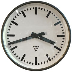 Dark Grey Industrial Clock from Pragotron, 1960s