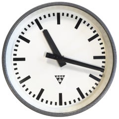 Dark Grey Industrial Clock from Pragotron, 1960s