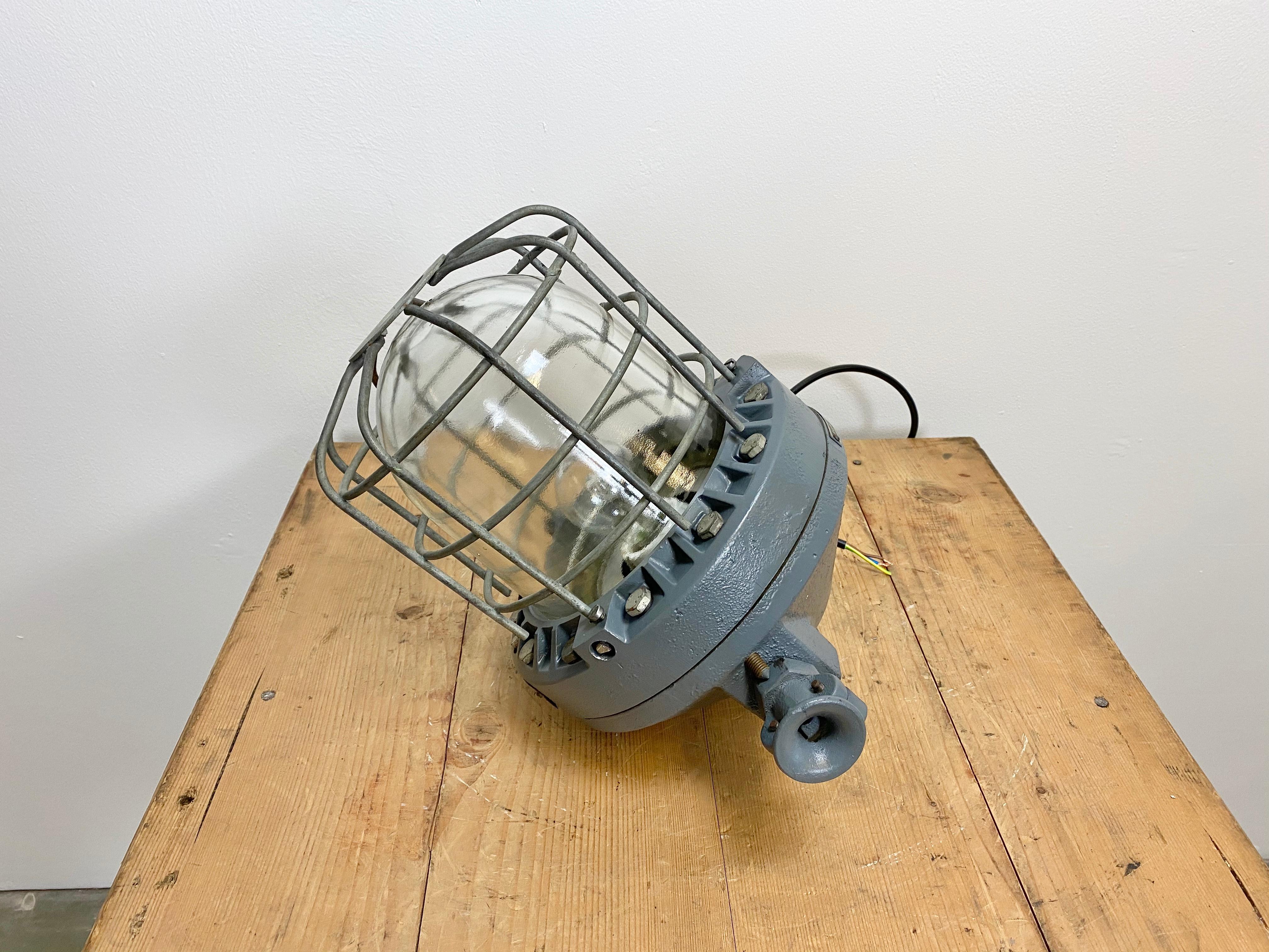 Dark Grey Industrial Explosion Proof Lamp, 1970s 2