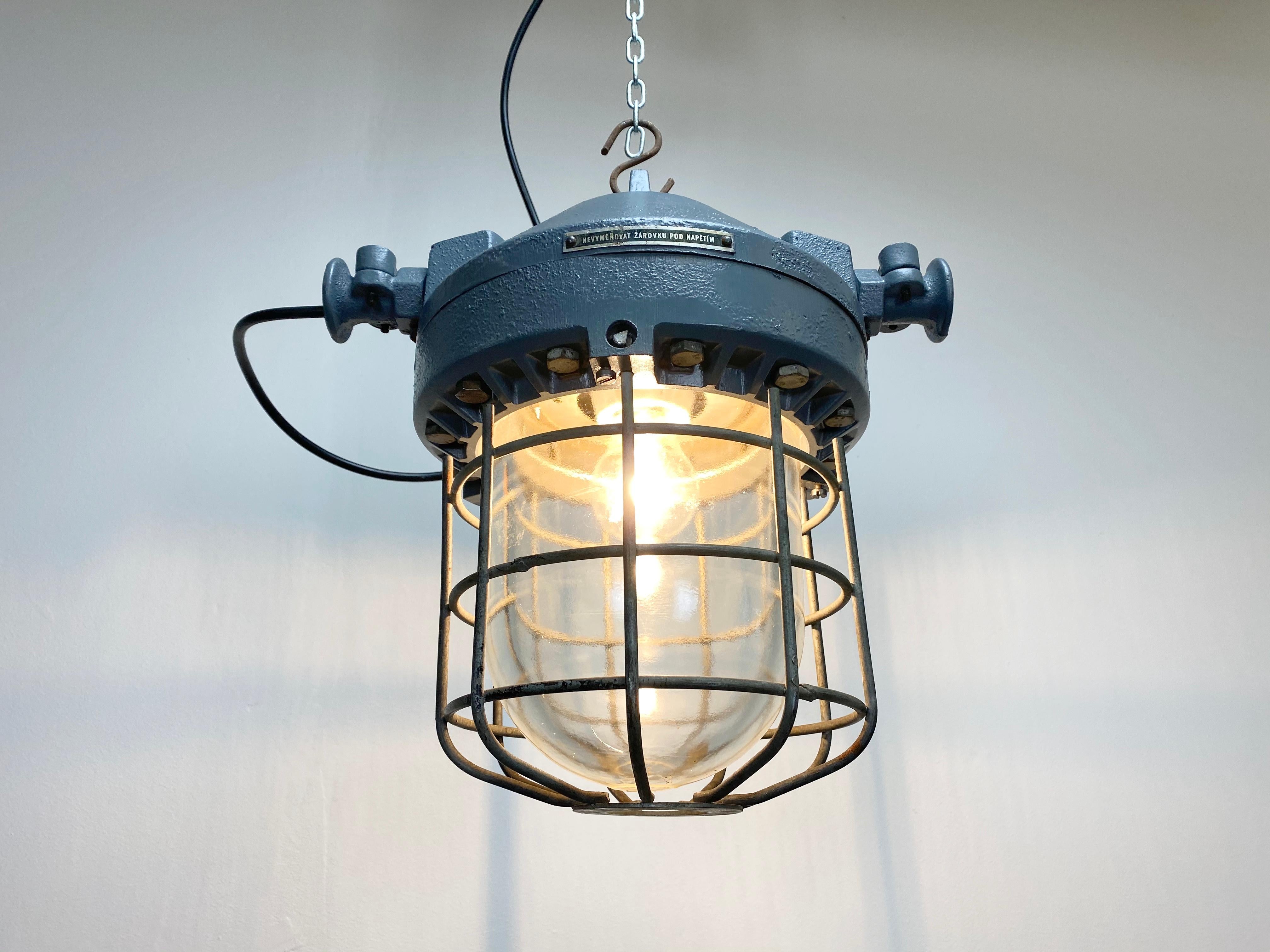 Late 20th Century Dark Grey Industrial Explosion Proof Lamp, 1970s
