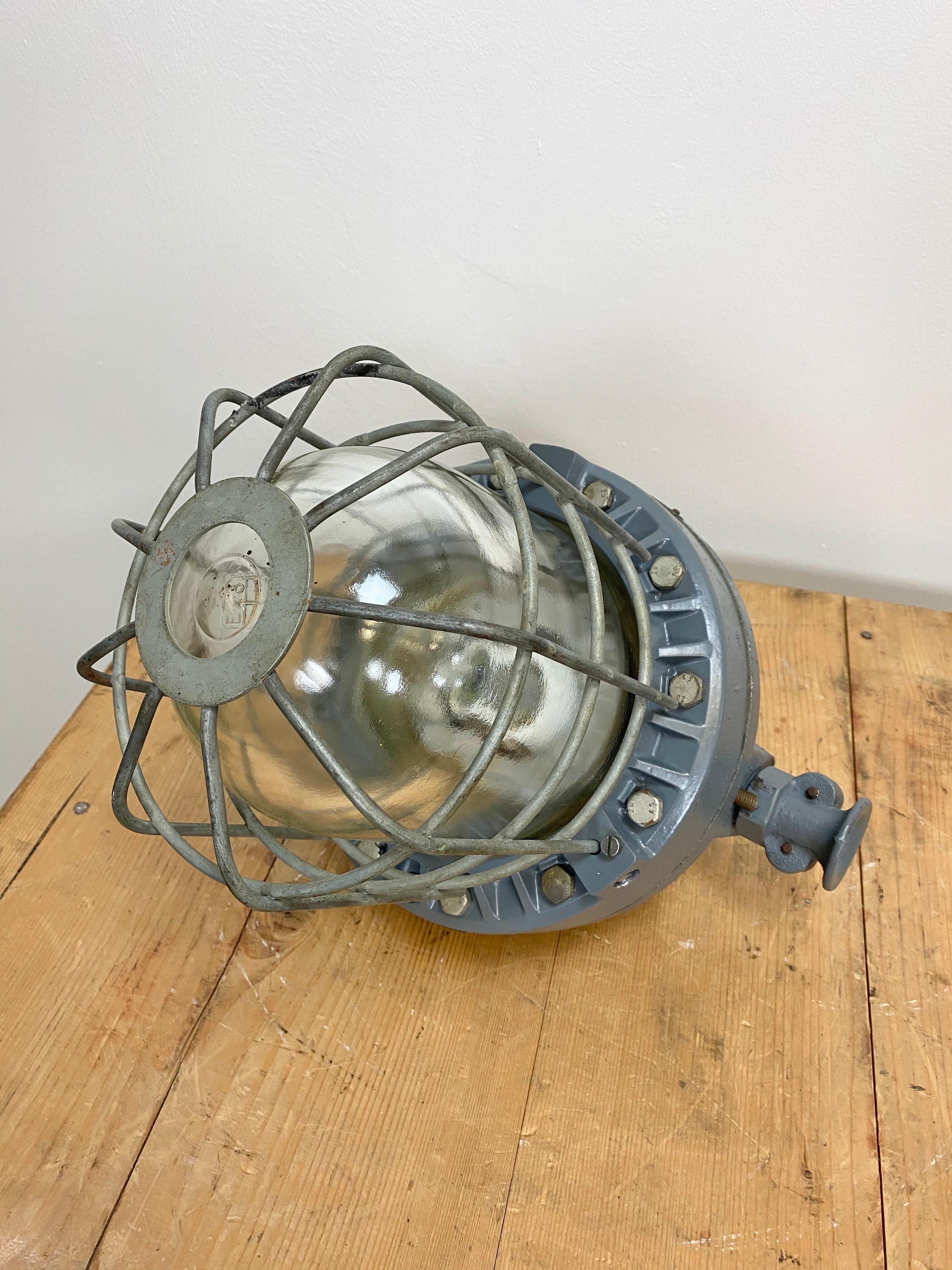 Dark Grey Industrial Explosion Proof Lamp, 1970s 1