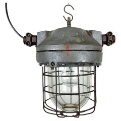 Lámpara industrial antideflagrante gris oscuro de Elektrosvit, años 60