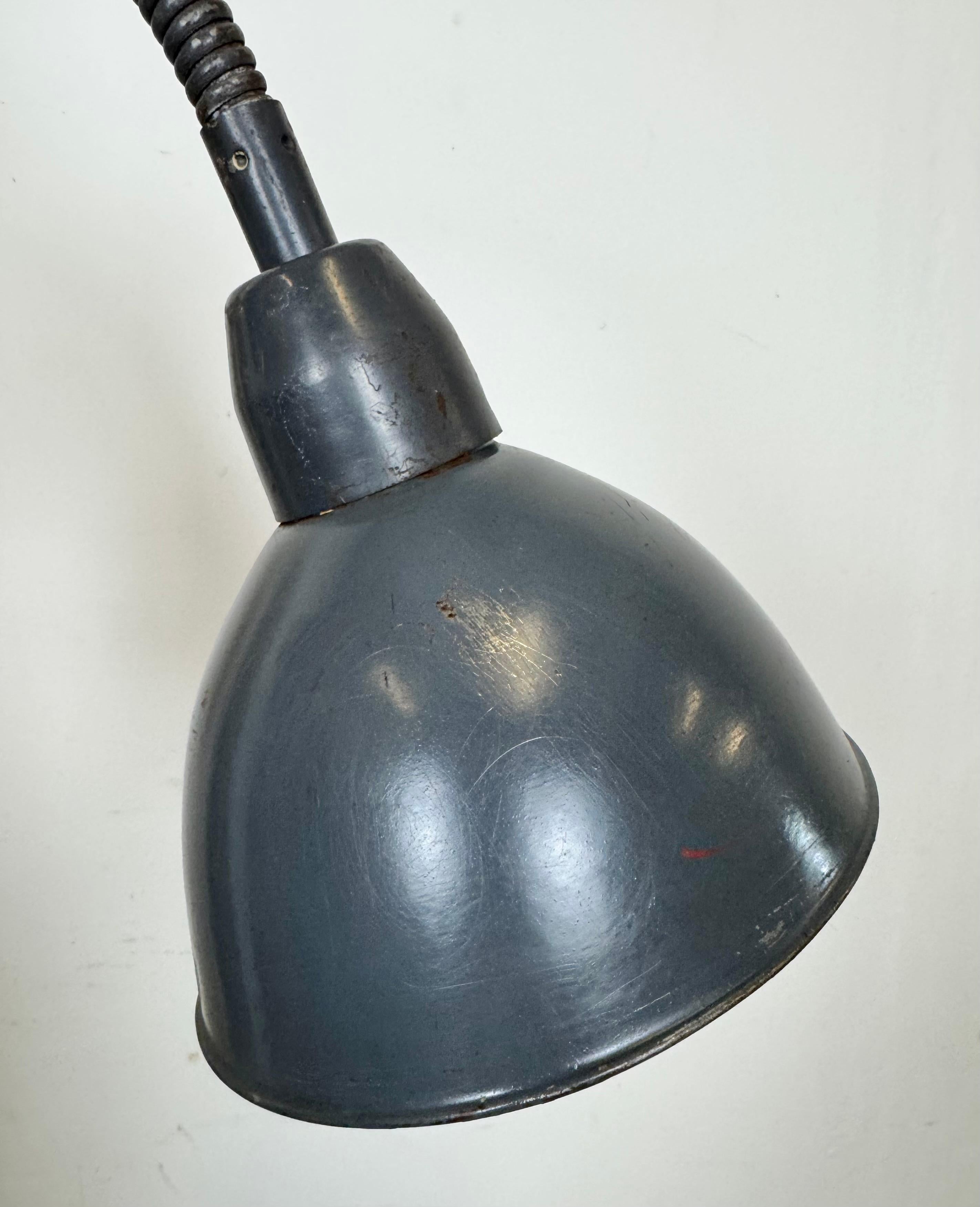 Dark Grey Industrial Scissor Wall Lamp from Elektroinstala, 1960s in vendita 2