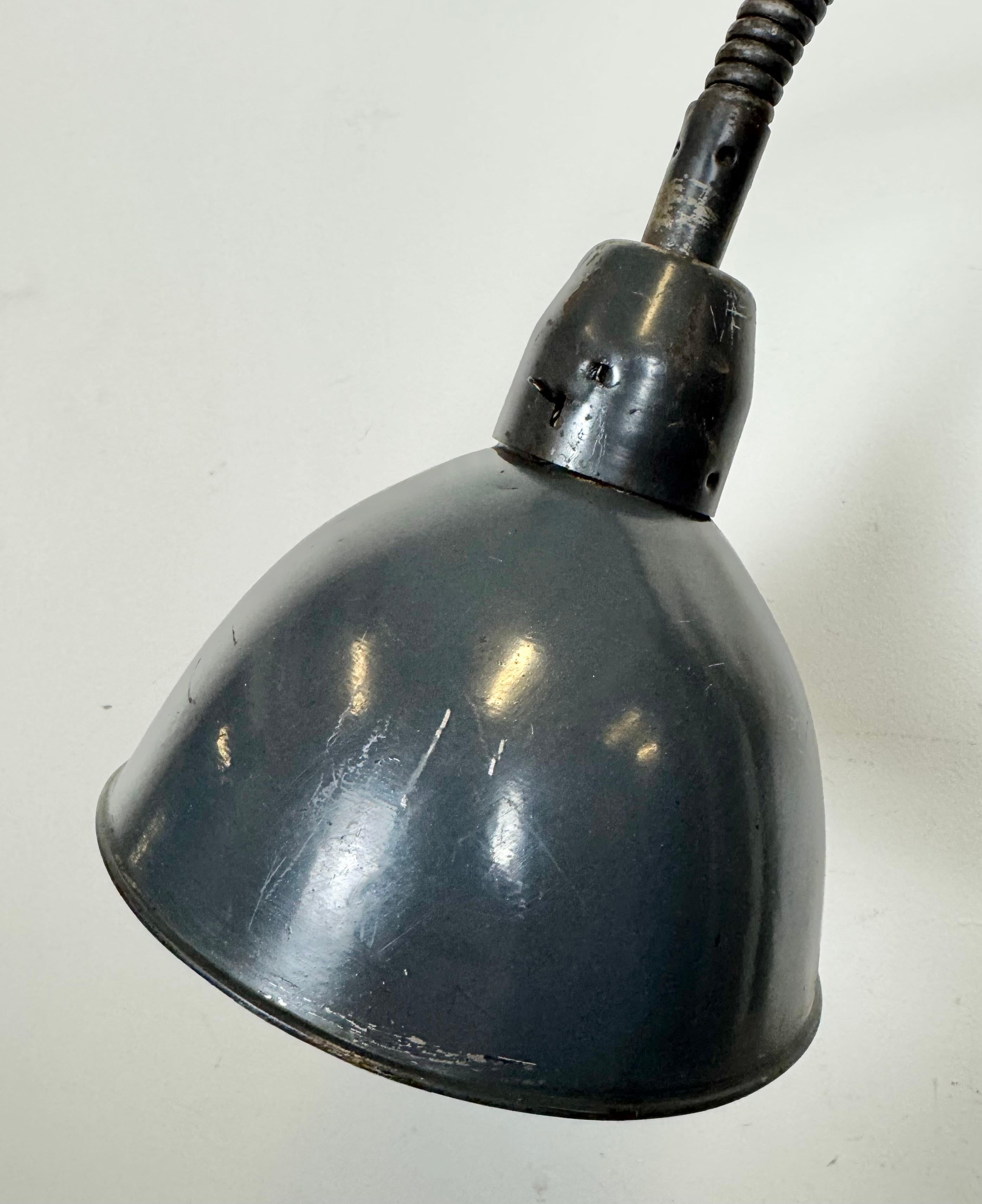 Ceco Dark Grey Industrial Scissor Wall Lamp from Elektroinstala, 1960s in vendita