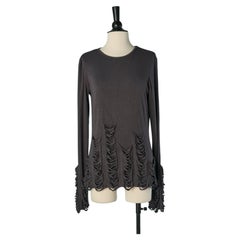 Langarm-T-Shirt aus dunkelgrauem Jersey GAULTIER JEANS