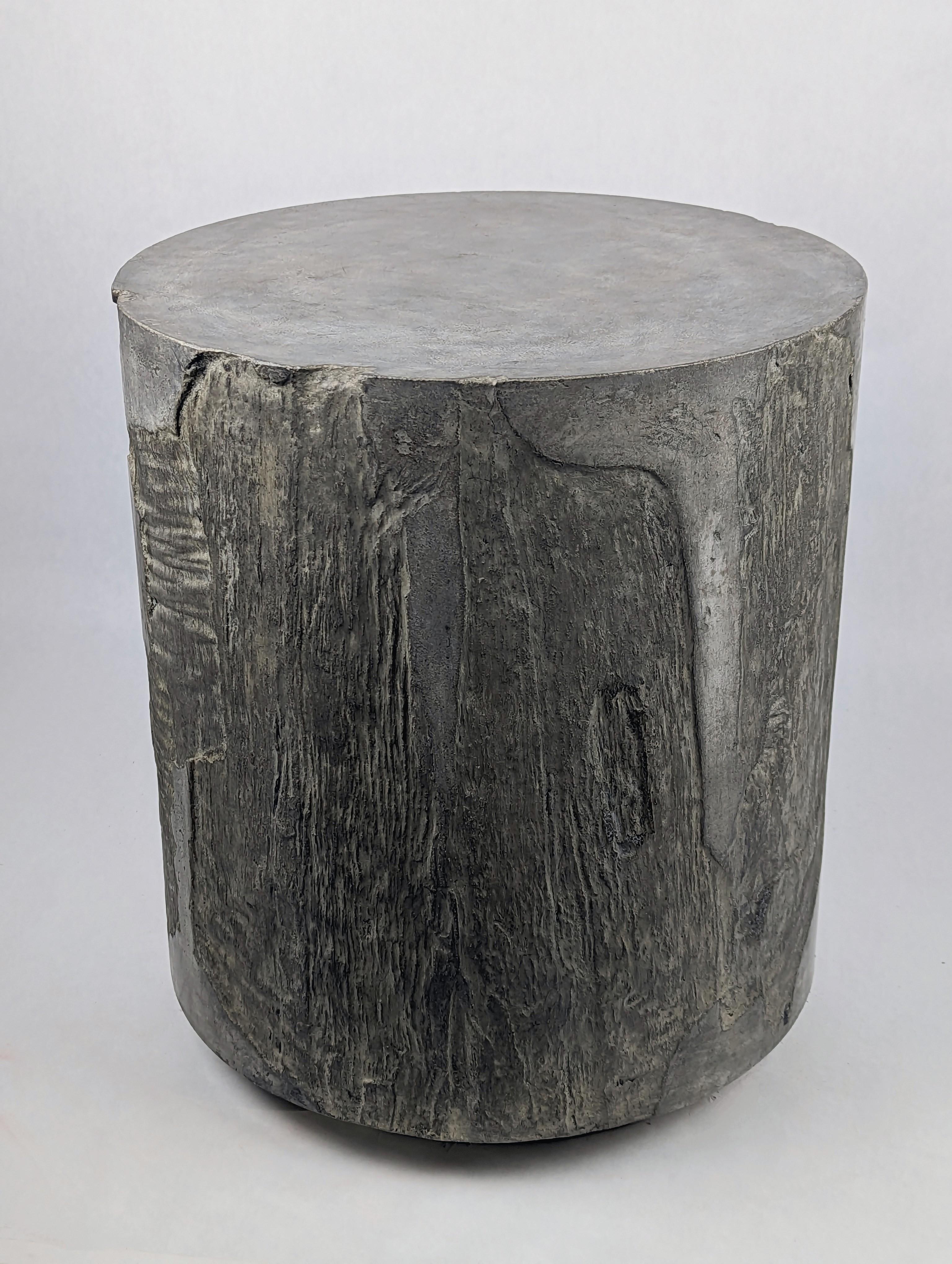 Brutalist Dark Grey Concrete Stool with Stone or Cliff-like Texture, 'Vertigo'