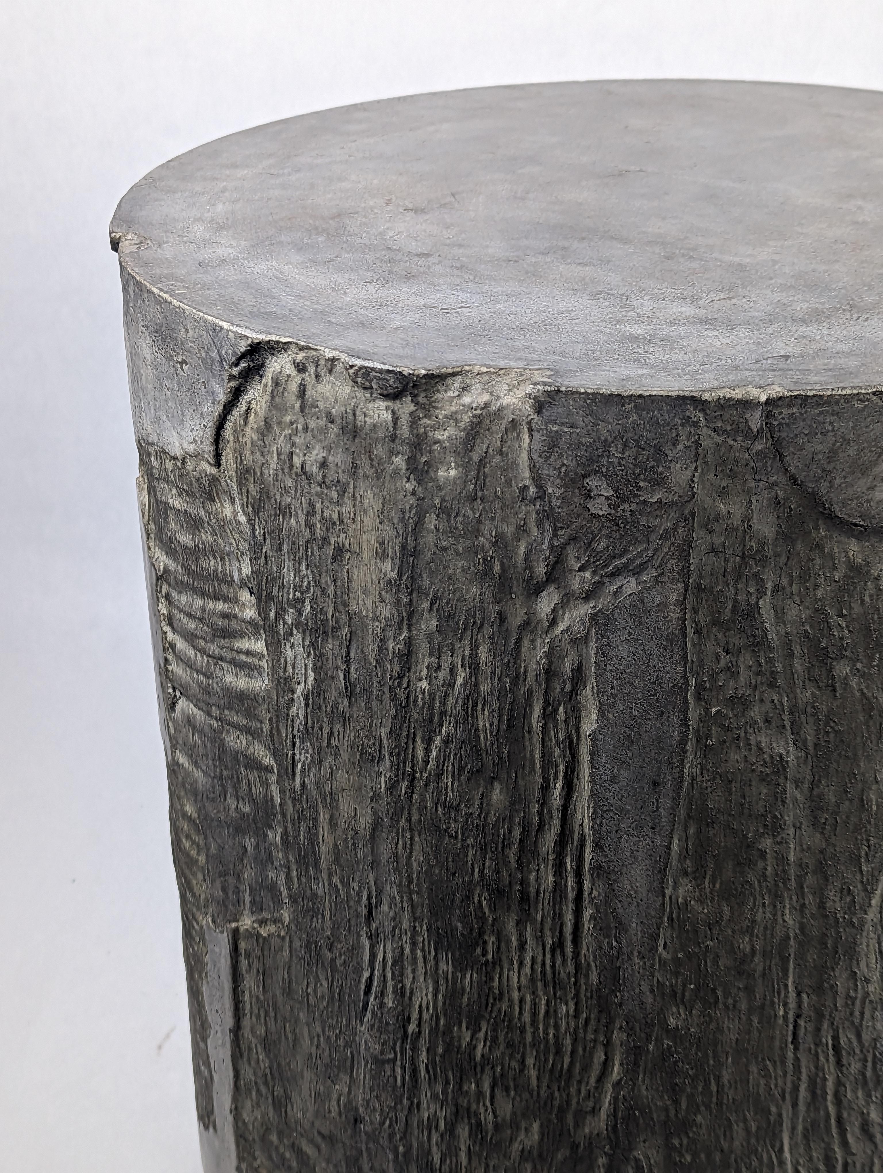 American Dark Grey Concrete Stool with Stone or Cliff-like Texture, 'Vertigo'
