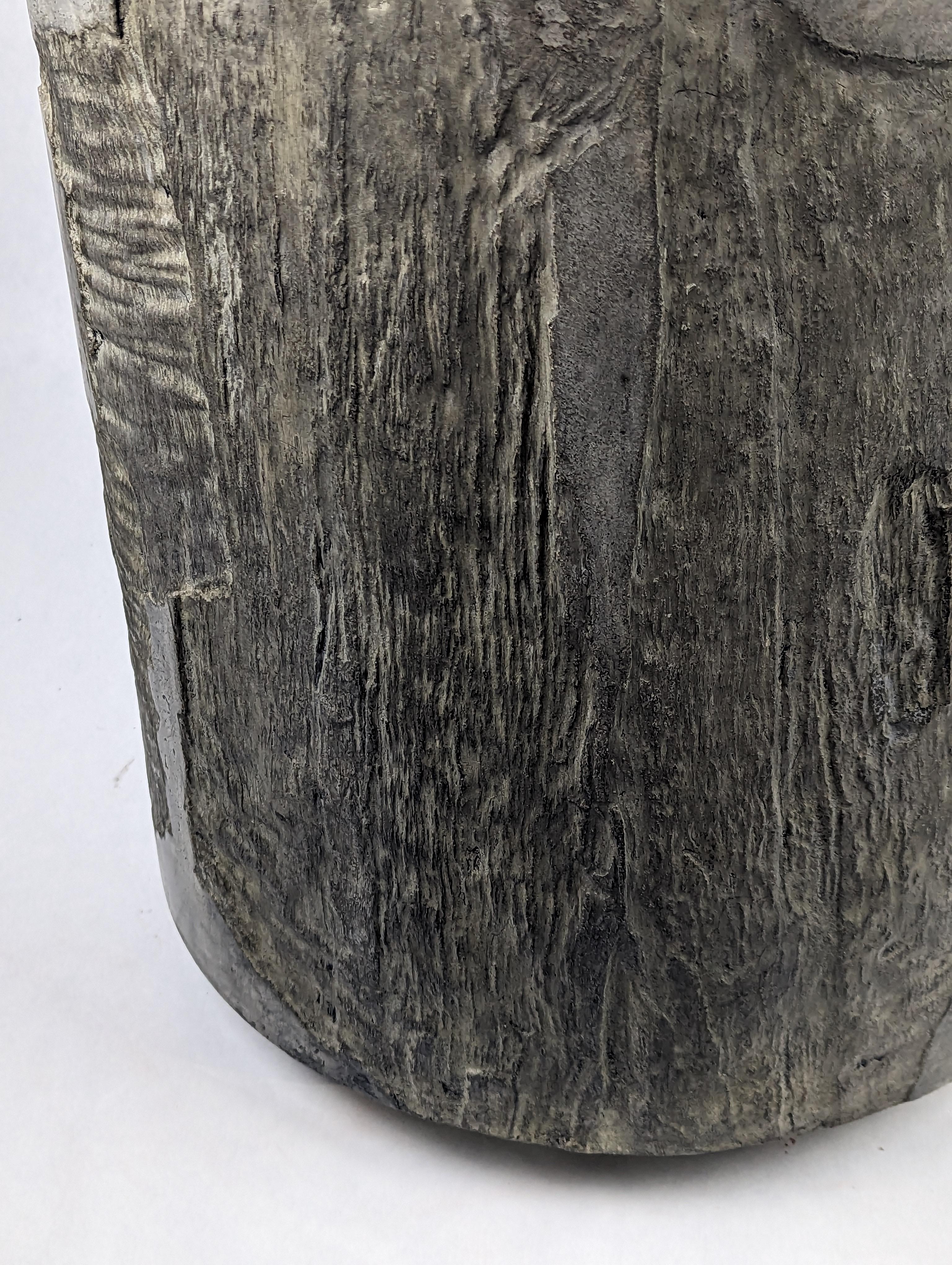Dark Grey Concrete Stool with Stone or Cliff-like Texture, 'Vertigo' In New Condition In Cazadero, CA