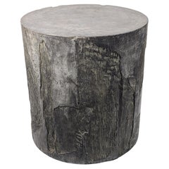 Dark Grey Concrete Stool with Stone or Cliff-like Texture, 'Vertigo'