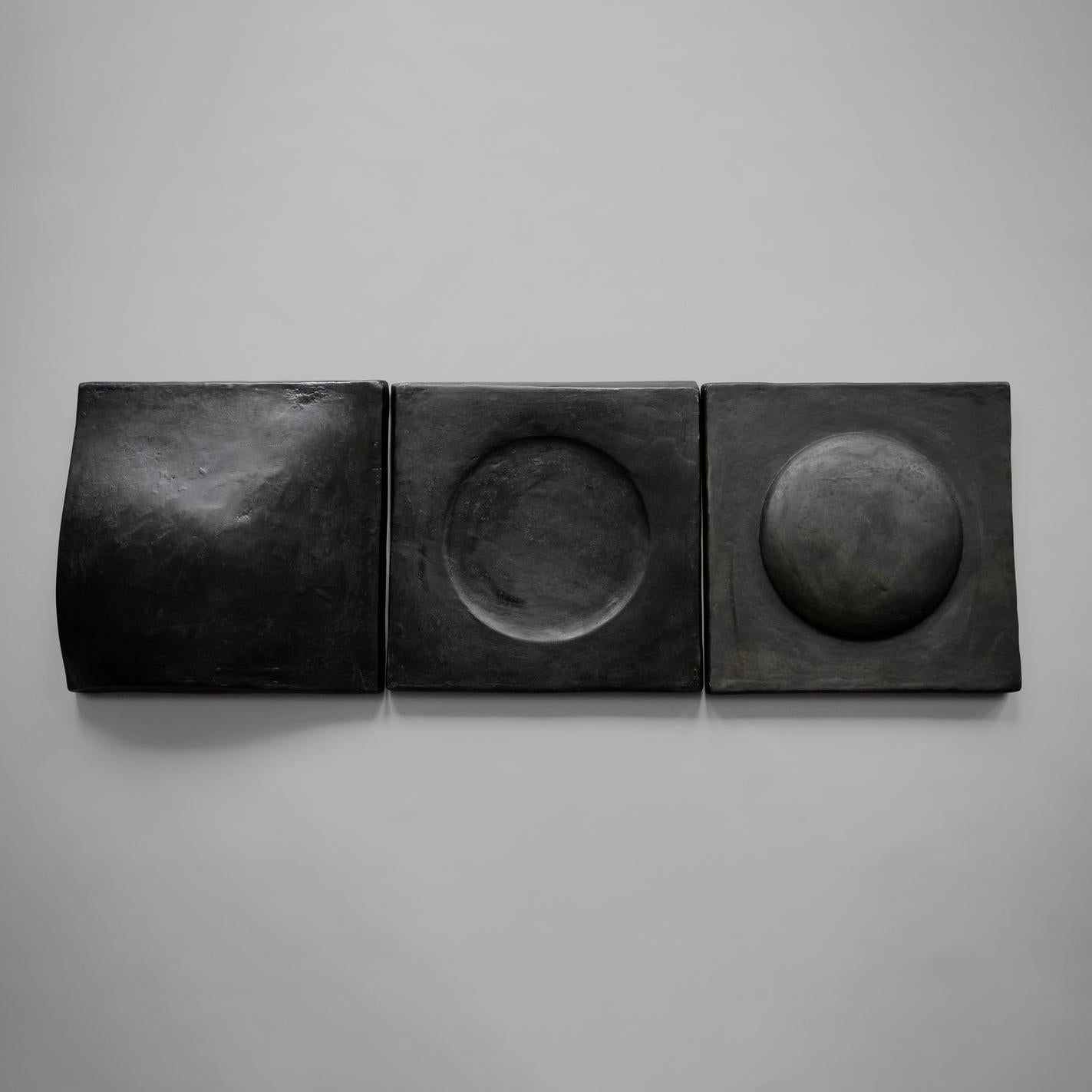 Danish Dark Grey Sculpt Art Shield by 101 Copenhagen For Sale