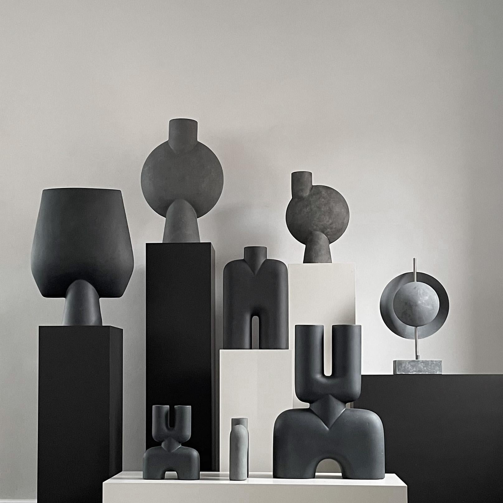 Contemporary Dark Grey Sphere Vase Bubl Hexa by 101 Copenhagen For Sale