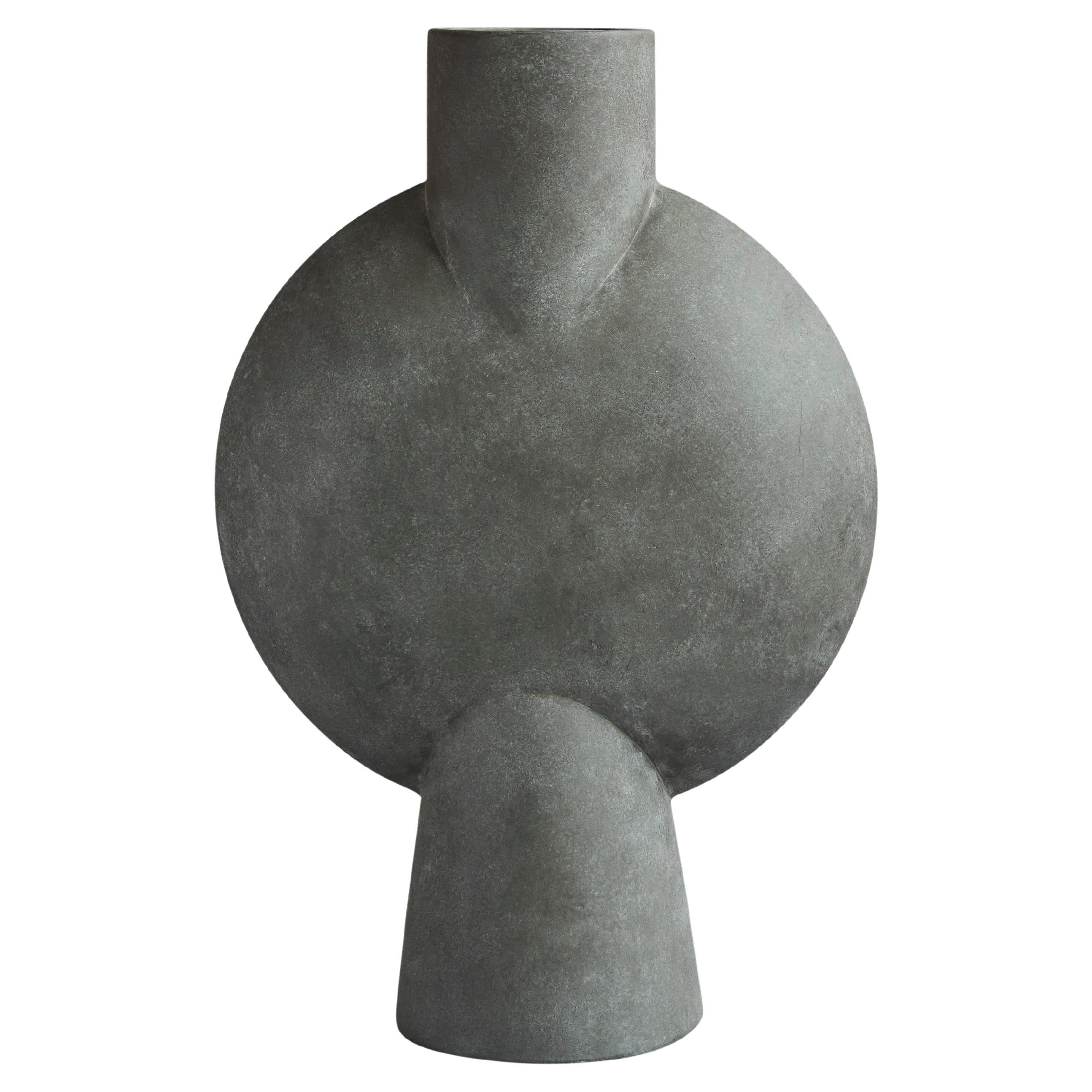 Dark Grey Sphere Vase Bubl Hexa by 101 Copenhagen For Sale