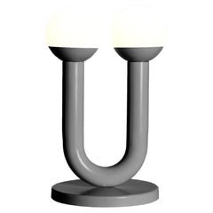 Dunkelgraue skulpturale Umu-Tischlampe von Drusch Design