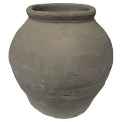 Dark Grey Weathered Terracotta Pot, China, 20th Century