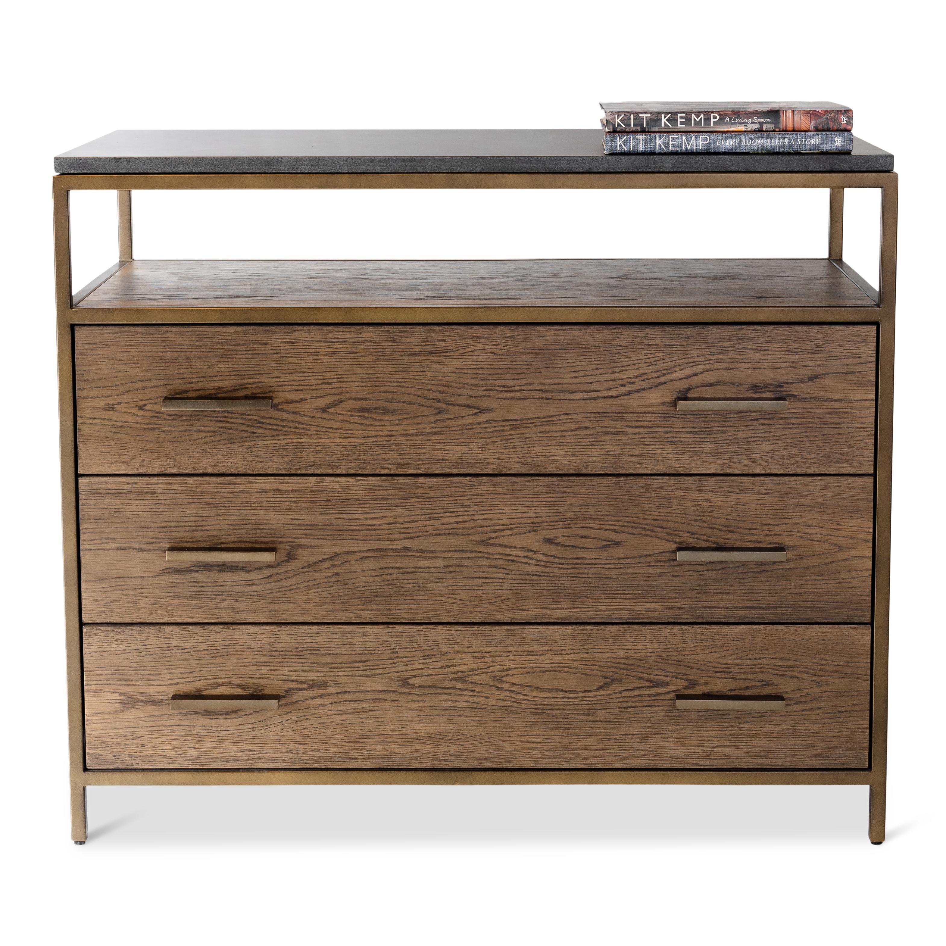 Cabinet with dark hazel finish, rubbed bronze hardware, and a stone top.

Piece from our one of a kind collection, Le Monde. Exclusive to Brendan Bass.

Globally curated by Brendan Bass, Le Monde furniture and accessories offer modern