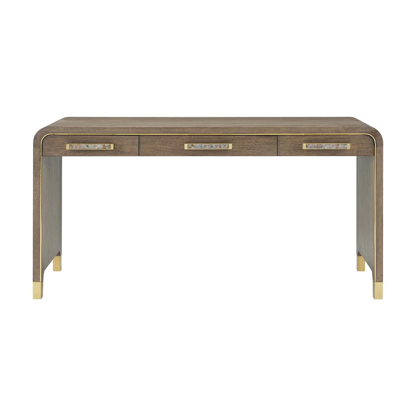 Dunkler Hollywood Regency-Schreibtisch (Vietnamesisch) im Angebot