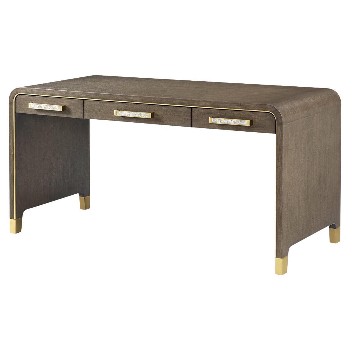 Dark Hollywood Regency Desk