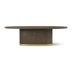 Dark Hollywood Regency Oval Dining Table
